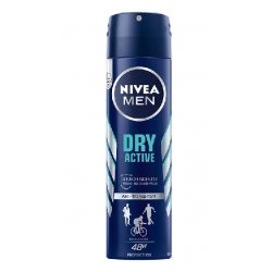 Nivea Men Dry Active Deo Spray 150ml with 72h Protection and Dual-Active Formula 150ml