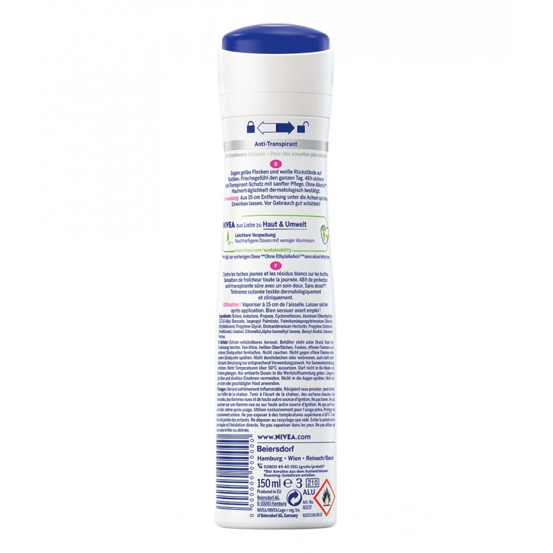 NIVEA Black & White Invisible Clear Femmes Déodorant spray 150 ml 1 pièce(s)