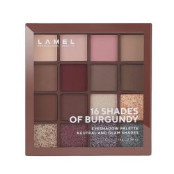 Lamel Eyeshadow Palette 16 Burgundy Shades N. 16-4 Universal Colors for All Skin Tones and Types - Cruelty-Free