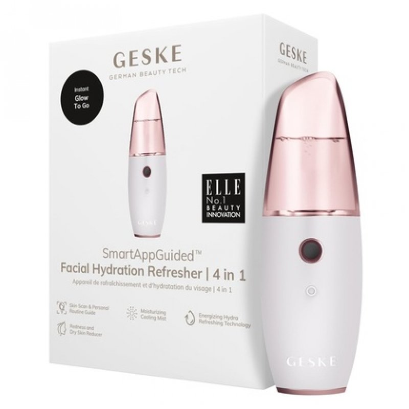 GESKE SmartAppGuided Facial Hydration Refresher 4 in 1 Water Atomizer Moisturizing Spray Machine Face Mister Humidifier
