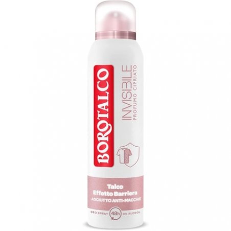 Borotalco Pink Invisible Spray Deodorant Formula without Alcohol with Talk of Barrier Effect 150ml - Pack of 6