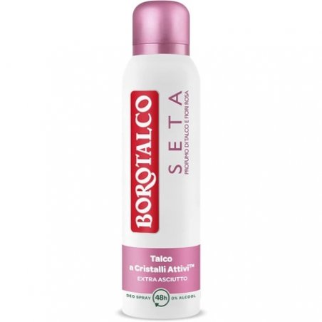 Borotalco Seta Spray Deodorant Talk and Pink Flowers Scent 150ml - Pack of 12
