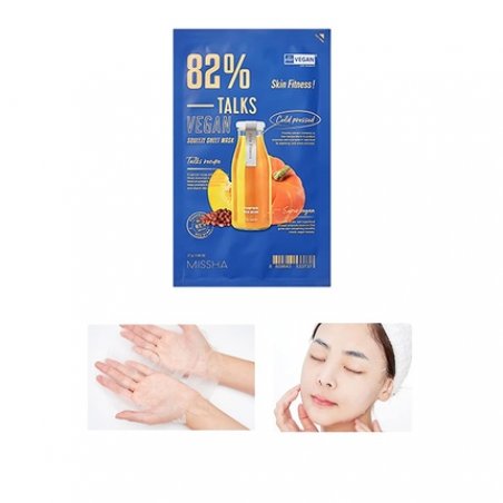 MISSHA Talks Vegan Squeeze Sheet Mask Skin Fitness Vegan Sheet Mask for Tired Skin