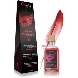 Orgie Warming Erotic Lip Massage Oil with Strawberry Flavor 100ml Black