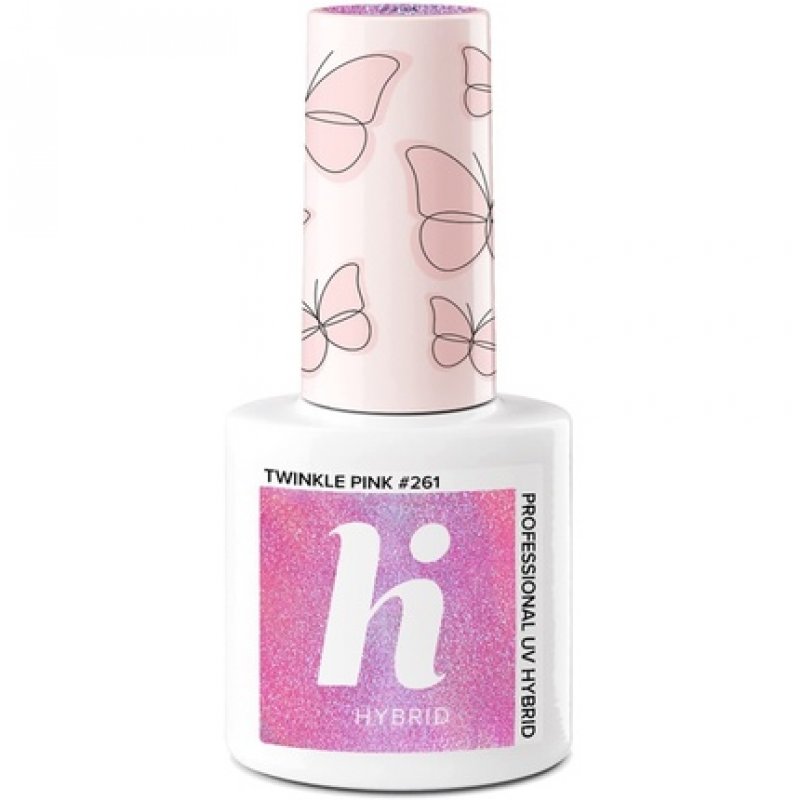 Hi Hybrid Twinkle Pink Semi-Permanent UV Gel Nail Polish 5ml - Lasts 2-3 Weeks with Ultra-Shine Finish - Manicure and