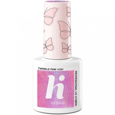 Hi Hybrid Twinkle Pink Semi-Permanent UV Gel Nail Polish 5ml - Lasts 2-3 Weeks with Ultra-Shine Finish - Manicure and