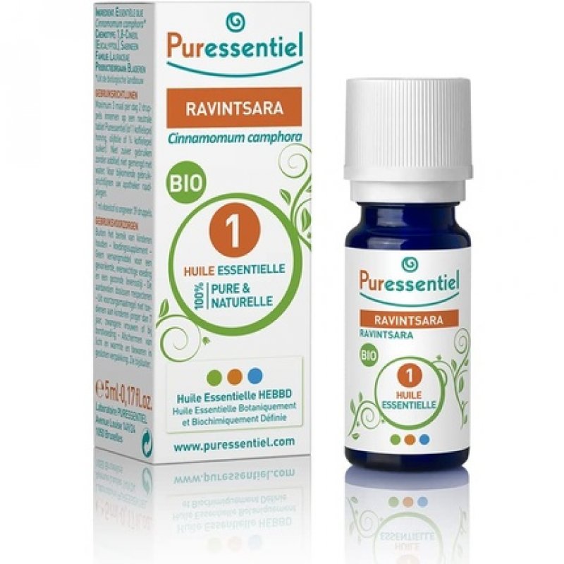 Puressentiel Ravintsara Organic Essential Oil 100% Pure and Natural HEBBD 10ml