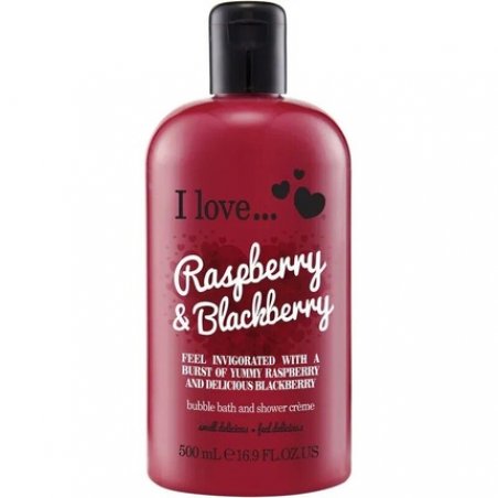 I Love Raspberry & Blackberry Bath & Shower Cream 16.9 Ounces Made in Ireland