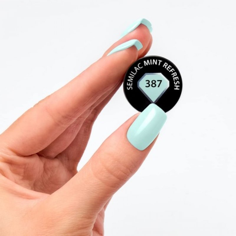 Semilac UV Nail Polish Mint Refresh 387 7ml - Colorful and Long-Lasting Nail Polish for Intensive Nails