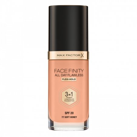 Max Factor Facefinity 3-in-1 All Day Flawless Liquid Foundation SPF 20 77 Soft Honey 30ml