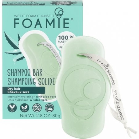 FOAMIE Aloe Shampoo Bar for Dry Hair - Plastic-Free pH-Balanced Soap-Free No Sulphates or Parabens - Made in the UK