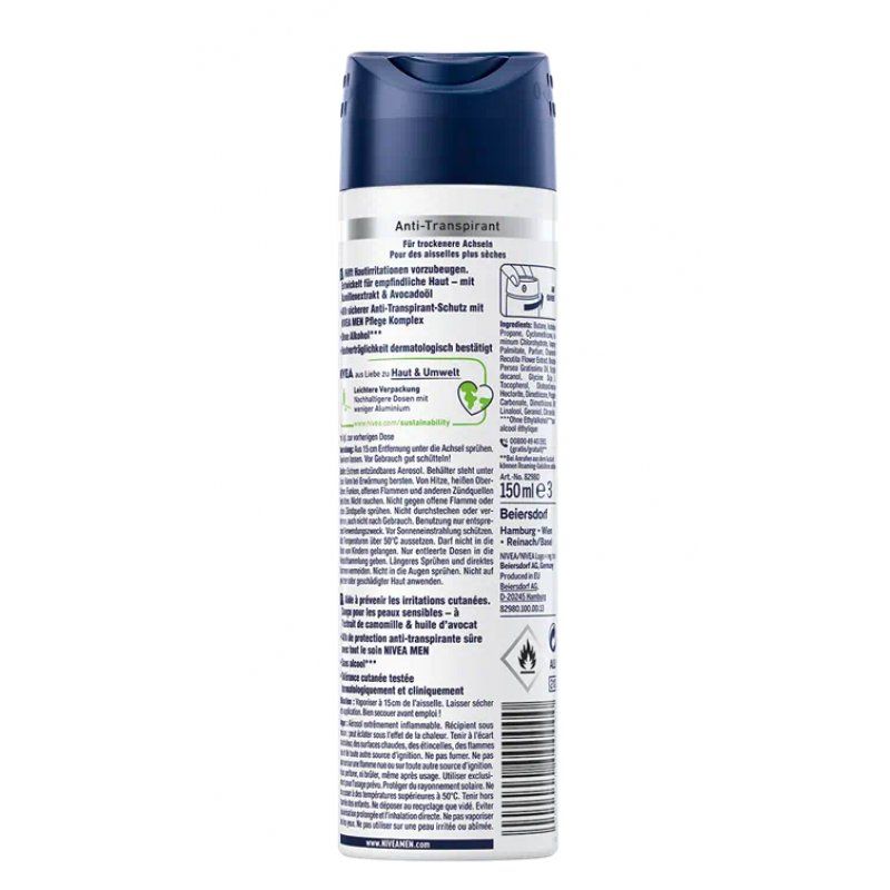 NIVEA 4005900843883 déodorant Hommes Déodorant spray 150 ml 1 pièce(s)
