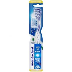 Mentadent White System Medium Toothbrush with Cover