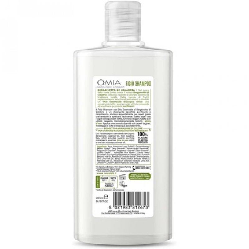 Omia Fisio Purifying and Rebalancing Treatment Shampoo with Calabrian Bergamot Oil 200ml