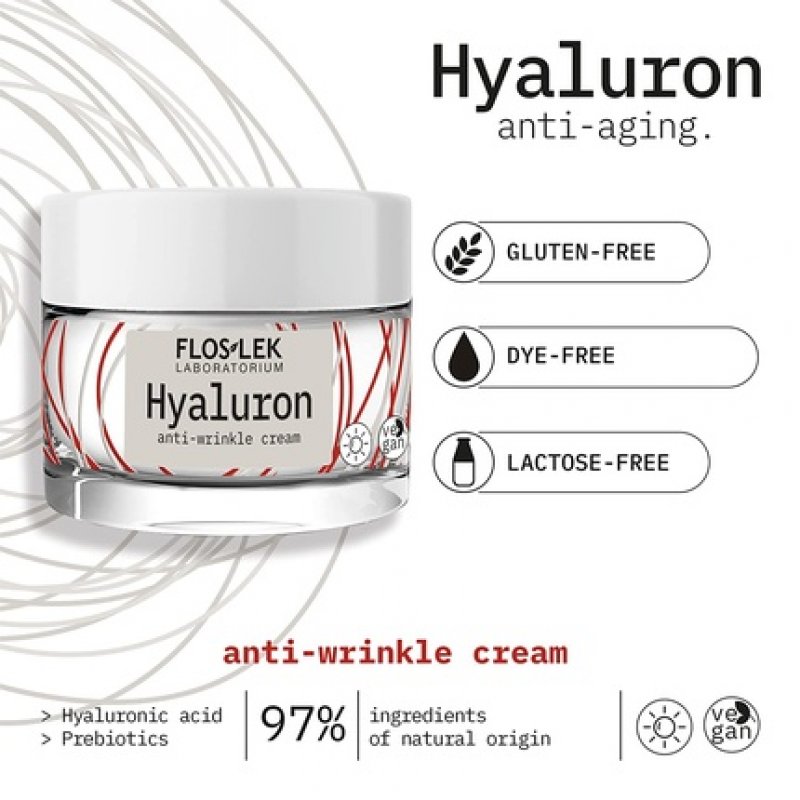 Floslek HYALURON Anti-Wrinkle Day Cream with Hyaluronic Acid and Prebiotics 50ml