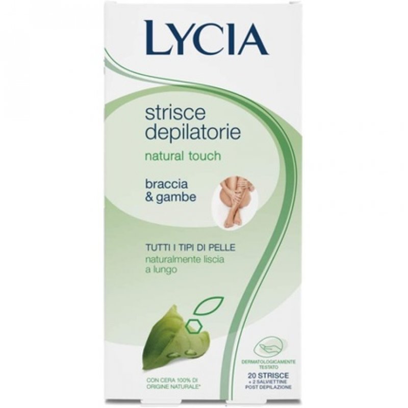 Lycia Natural Touch Depilatory Strips for Arms and Legs 20 Strips
