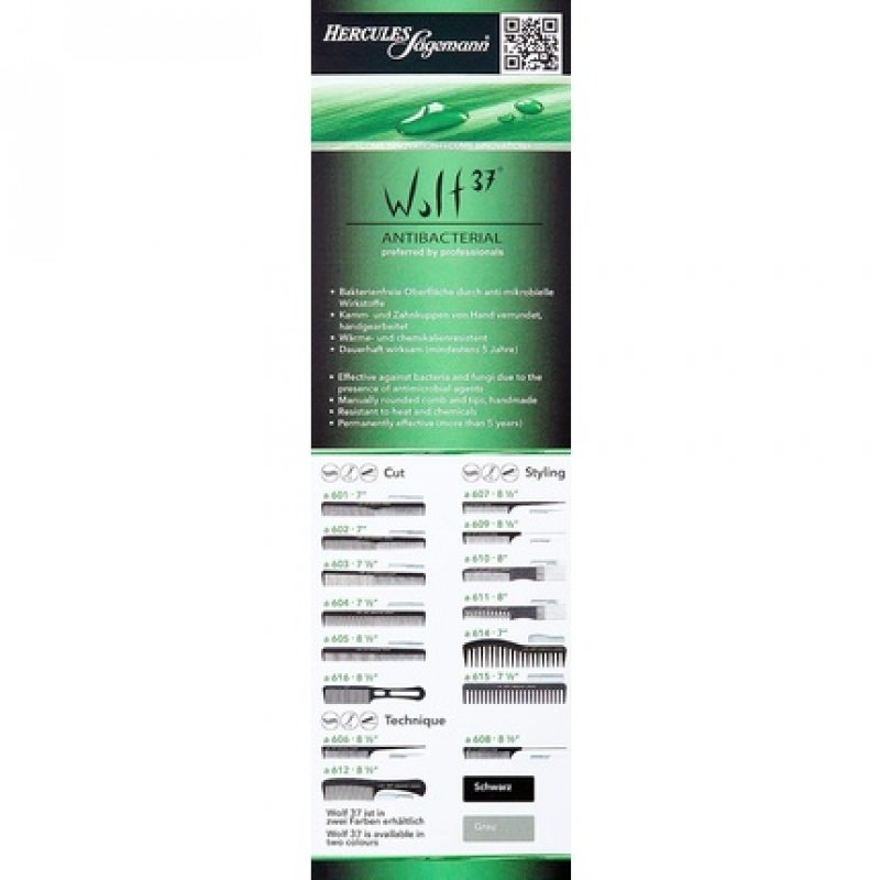 Hercules Sägemann Wolf 37 Teasing Fork Comb A611 Black