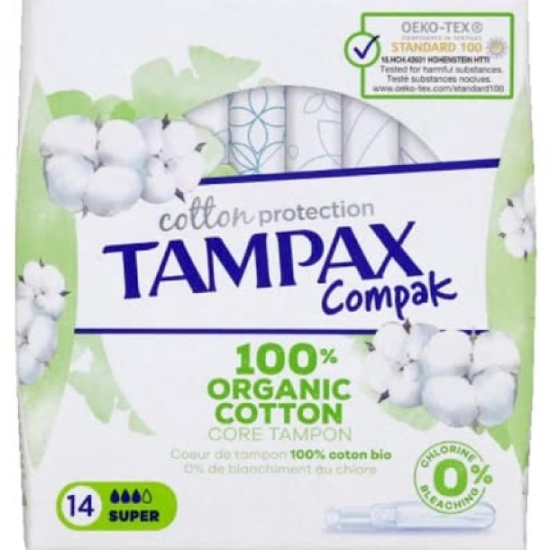 Tampax Compak Cotton Protection Super Tampons with Applicator 14 Pieces