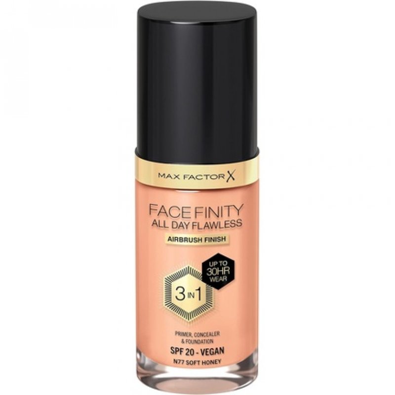 Max Factor Facefinity 3-in-1 All Day Flawless Liquid Foundation SPF 20 77 Soft Honey 30ml