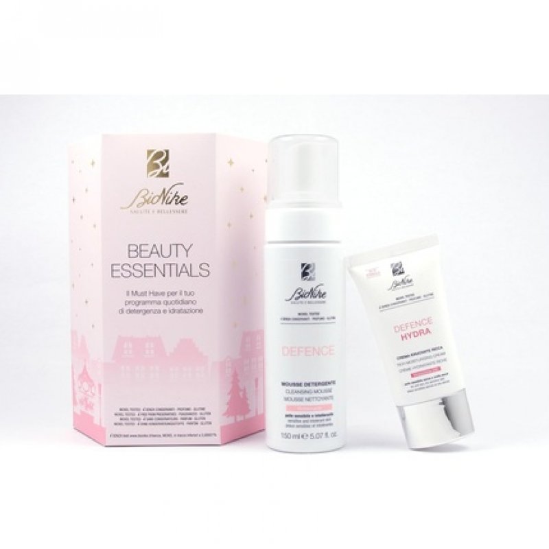 BioNike Women's Defence Beauty Essentials Gift Set - Moisturizing Cream Rich Defence Hydra 50ml and Cleansing Mousse