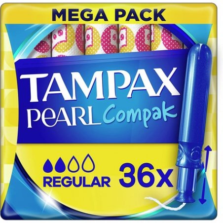 Tampax Pearl Compak Regular Tampons With Applicator 36 Regular