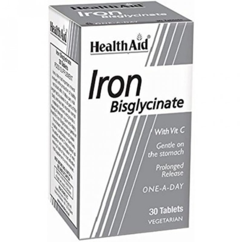 HealthAid Iron Bisglycinate Vegetarian Tablets 30