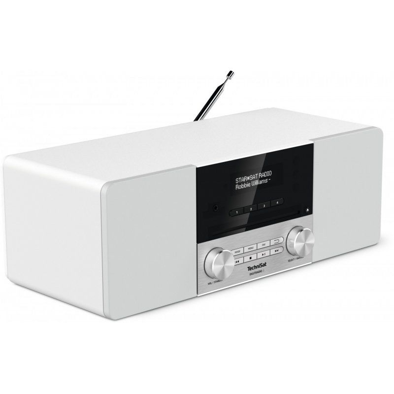 TechniSat DIGITRADIO 3 Personnel Analogique et numérique Acier inoxydable, Blanc