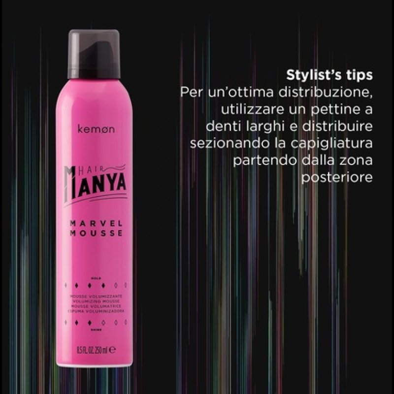 Kemon Hair Manya Marvel Mousse 250ml for Professional Hair Styling and Added Volume