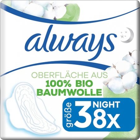 Always Ultra Cotton Protection Night Pad with Wings 8 Pack