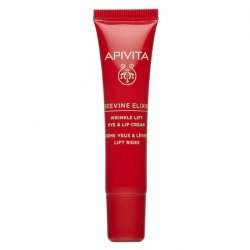 Apivita Beevine Elixir Wrinkle Lift Eye & Lip Cream with Polyphenols, Marine Biotech Active & Goji Berry 0.51 oz