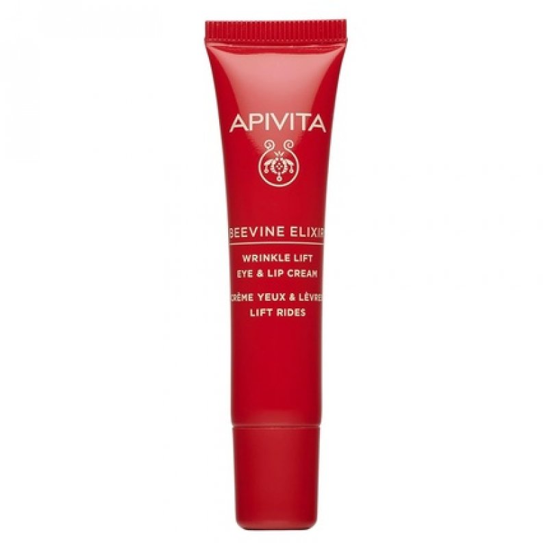 Apivita Beevine Elixir Wrinkle Lift Eye & Lip Cream with Polyphenols, Marine Biotech Active & Goji Berry 0.51 oz