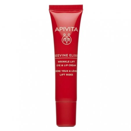Apivita Beevine Elixir Wrinkle Lift Eye & Lip Cream with Polyphenols, Marine Biotech Active & Goji Berry 0.51 oz