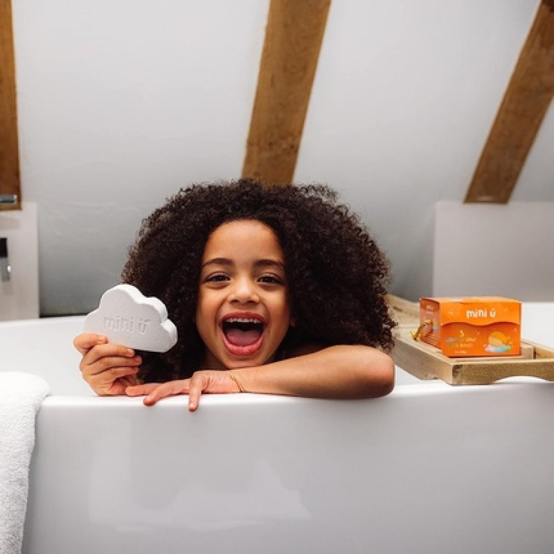Mini U Cloud Bath Bombs Rainbow Trail for Kids Vegan & Cruelty Free Non Toxic