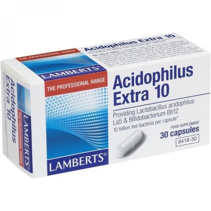 Lamberts Acidophilus Extra 10 Nutricosmetics 30 Capsules
