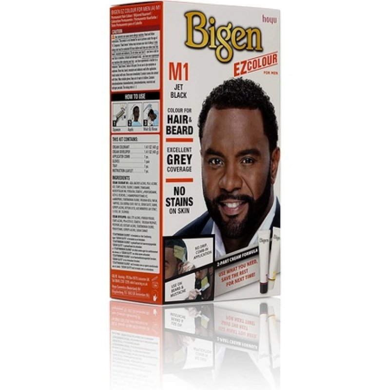 Bigen EZ Color for Men Permanent Hair and Beard Color M1 Jet Black