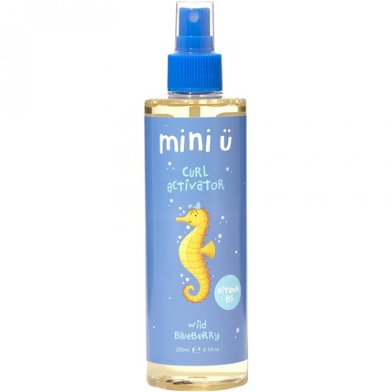 Mini U Wild Blueberry Hair Curl Activator for Kids 250ml Yellow - 98% Naturally Derived Ingredients Allergen Free -