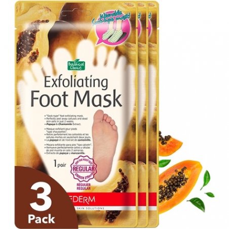 Purederm Exfoliating Foot Mask Papaya & Chamomile Extract - Sock Type - Peel Away Calluses and Dead Skin Cells in 2