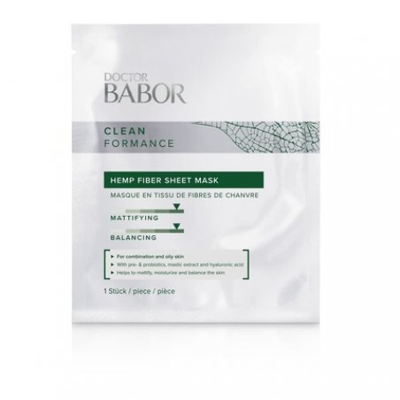 DOCTOR BABOR CLEANFORMANCE Hemp Fiber Sheet Mask with Hyaluronic Acid Cooling Mask for Oily and Combination Skin