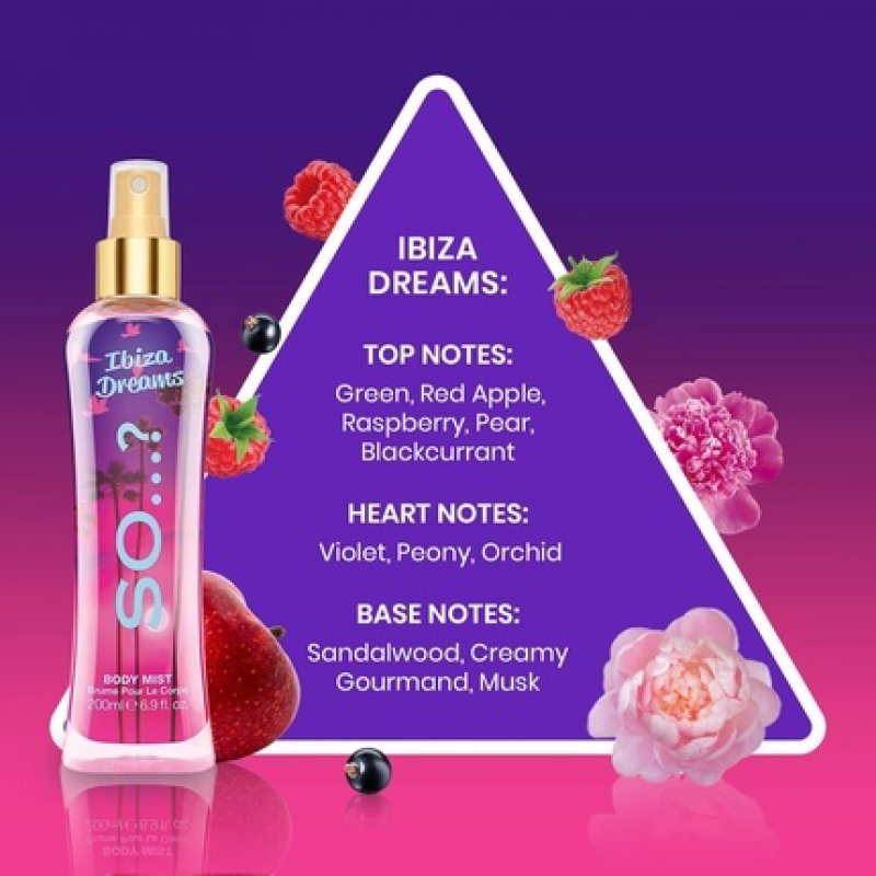 So...? Summer Escapes Women's Ibiza Dreams Body Mist Fragrance Spray 200ml