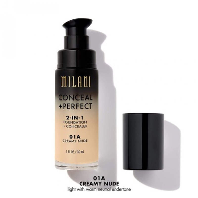 Milani Conceal Perfect 2-in-1 Foundation Concealer Creamy Nude 1 Fl. Oz. Cruelty-Free Liquid Foundation