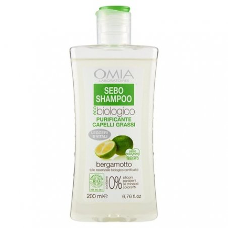 Omia Therapy Sebo Eco Bio-Shampoo with Bergamot for Oily and Brittle Hair with Seborrheic Dermatitis 200ml