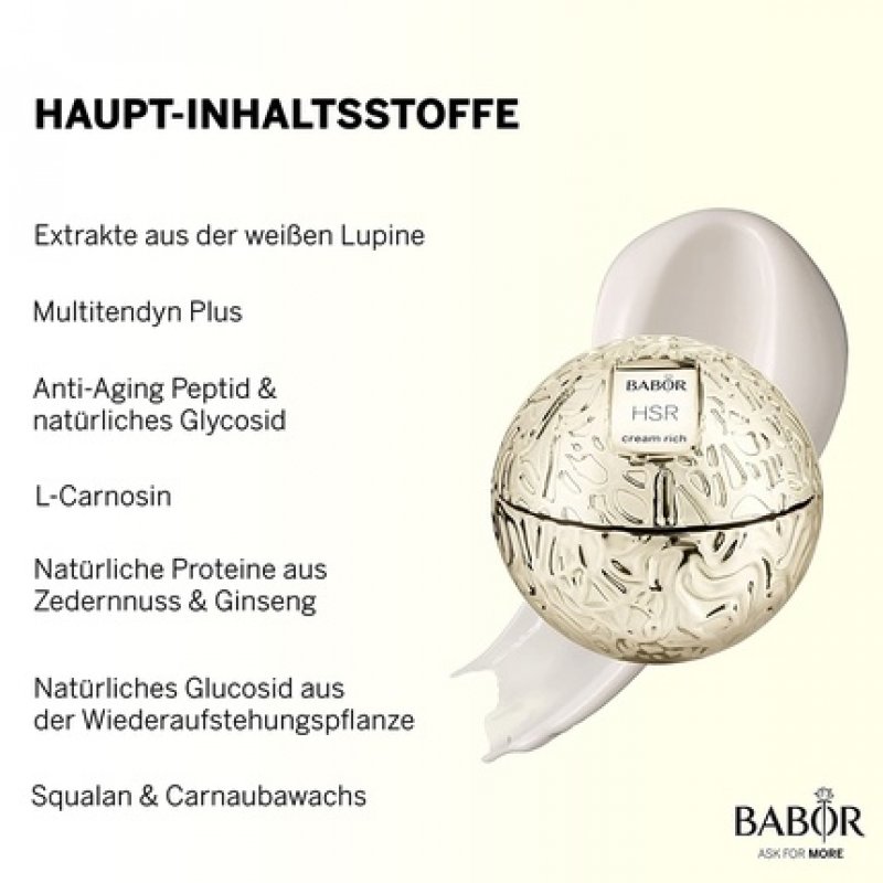 BABOR HSR LIFTING Cream Rich Anti-Aging Face Cream with Vitamin E and Jojoba Oil 50ml