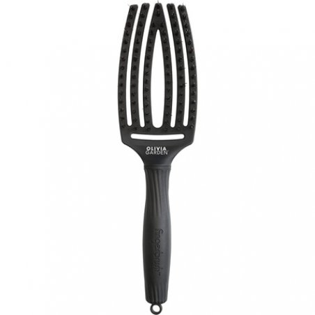 Olivia Garden Fingerbrush Care Iconic Boar & Nylon Full Black Hairbrush Medium