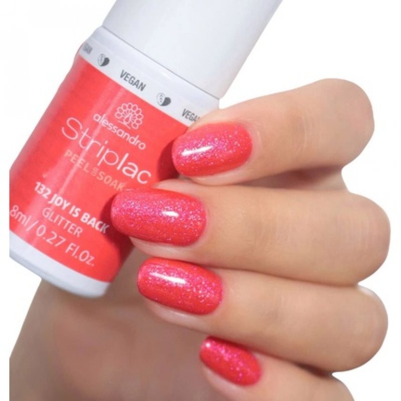 alessandro Striplac Peel or Soak Vegan Joy Is Back LED Nail Polish in Pink Red 8ml