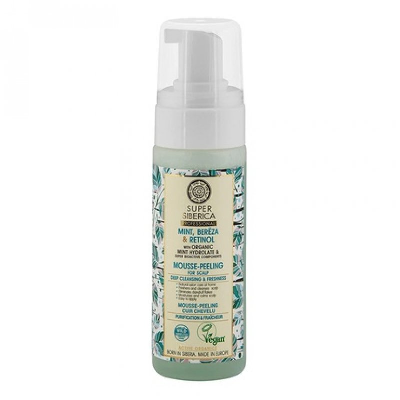 Natura Siberica Super Mint, Bereza & Retinol Scalp Mousse Peeling 170ml