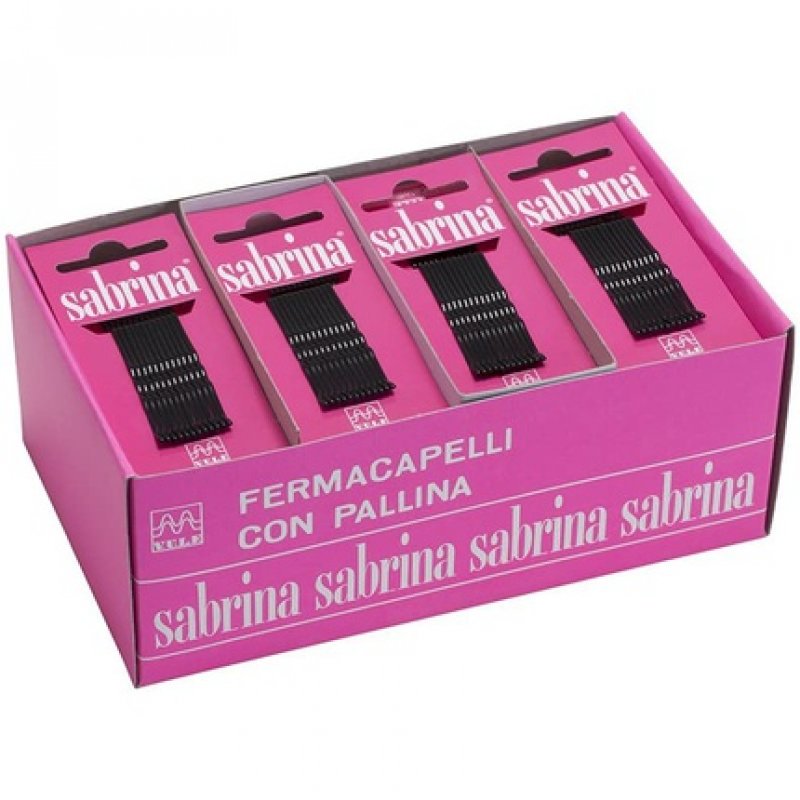 Sabrina Ball Pointed Hair Grips Waved Black 59mm