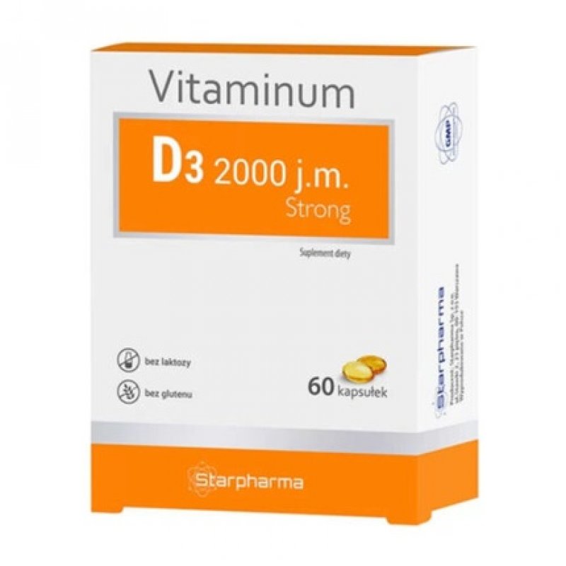 Starpharma Vitamin D3 Cholecalciferol 2000 IU Gluten-free Lactose-free 60 Tablets
