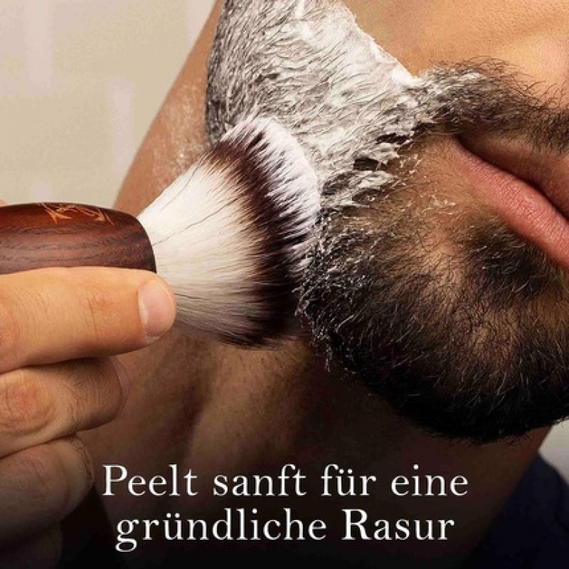 King C. Gillette Beard Care Shaving Brush for Men with Soft Bristles and Wooden Handle - Barber-Level Shaving