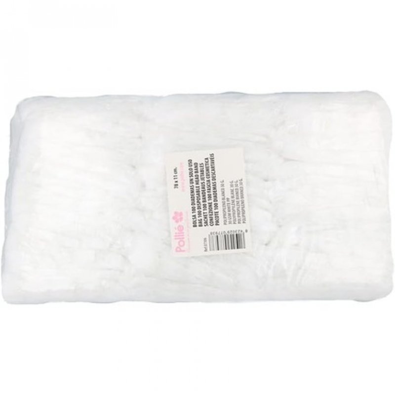 Eurostil Headbands White Use Only 78 X 11 Cm 100u Solid Color