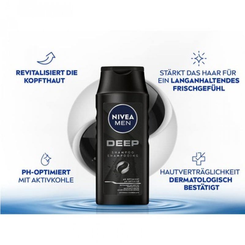 NIVEA MEN Deep Shampoo with Activated Charcoal 250ml